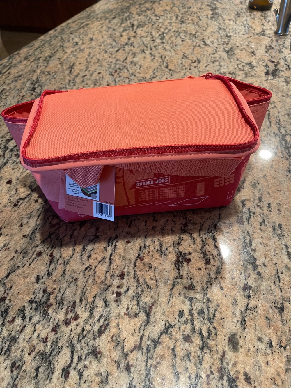 Trader Joe's Coral Pink Insulated Lunch Cooler Bag